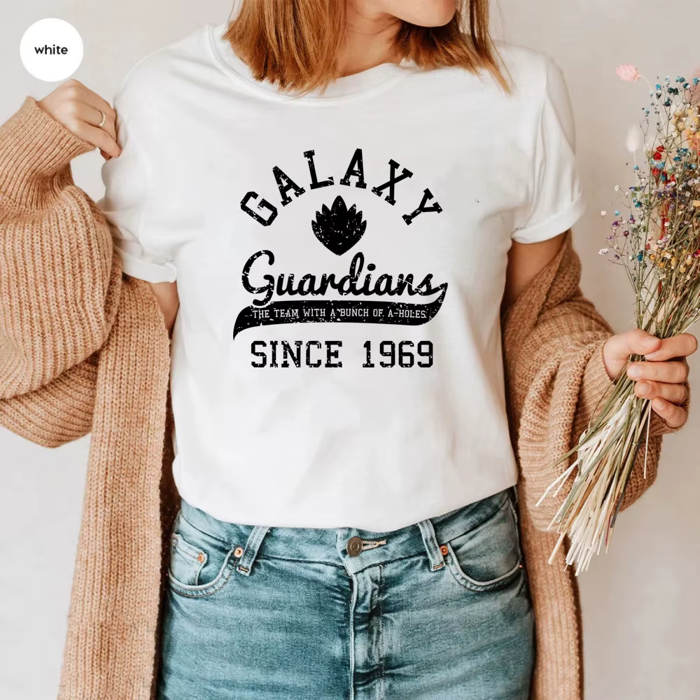 T-shirt unisexe Galaxy Guardians Since 1969, logo graphique des gardiens, chemise à manches courtes pour hommes et femmes, haut de film Smile Hero, cadeau GérGift