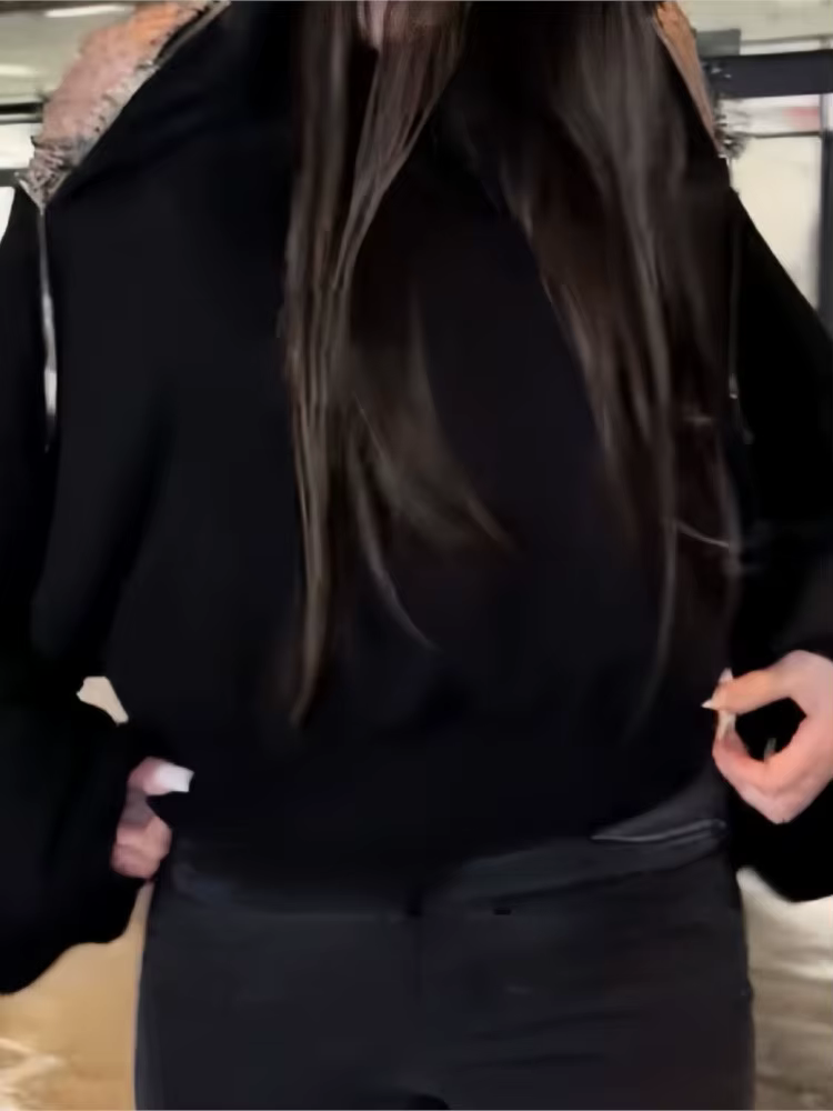 Sweat à capuche ajouré dos nu pour femmes