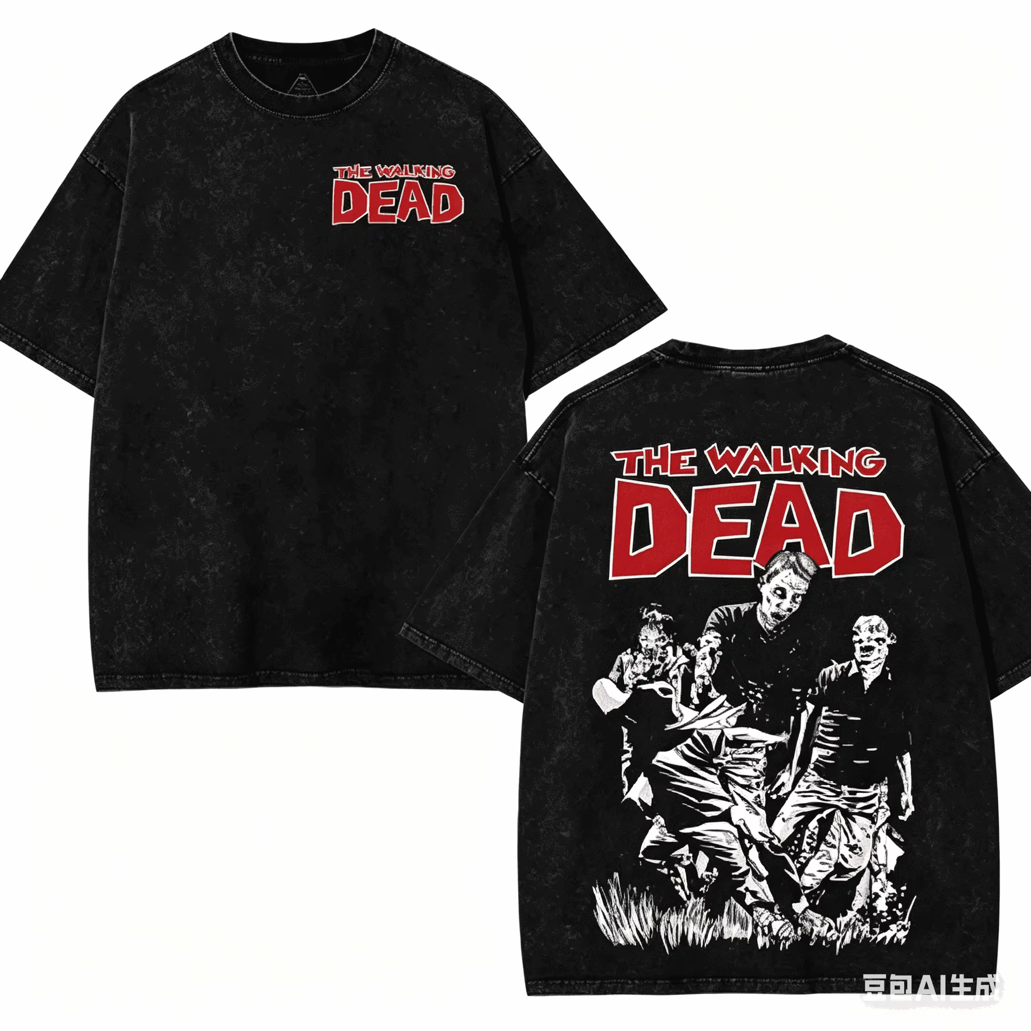 T-shirt délavé The Walking Dead