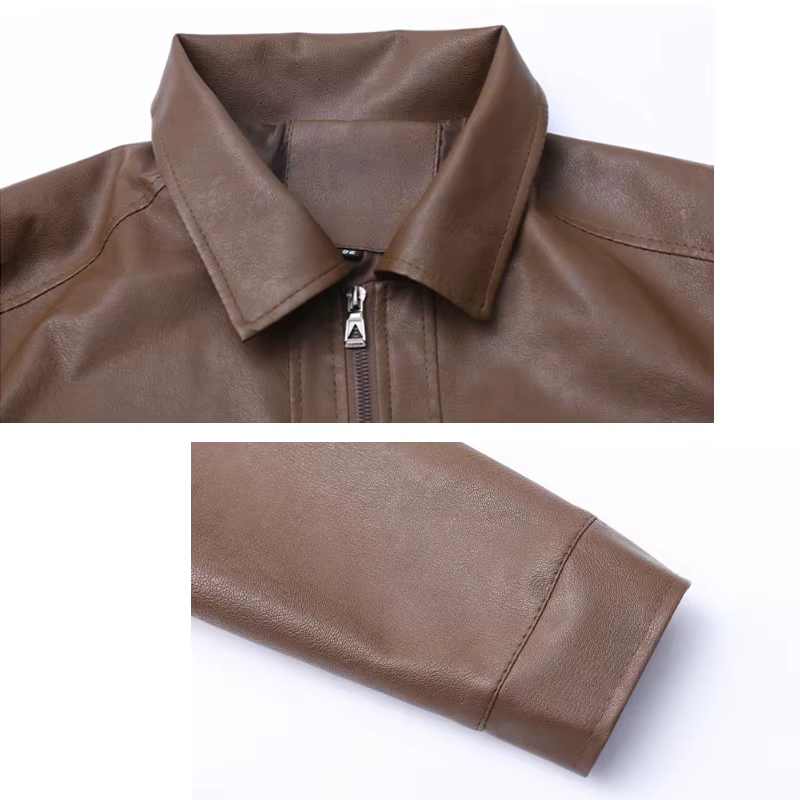 Veste en cuir coupe ample : confortable