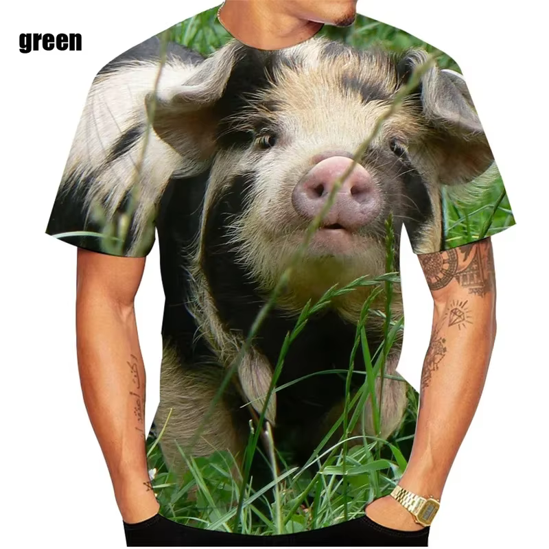 T-shirt à manches courtes pour hommes avec motif imprimé en 3D