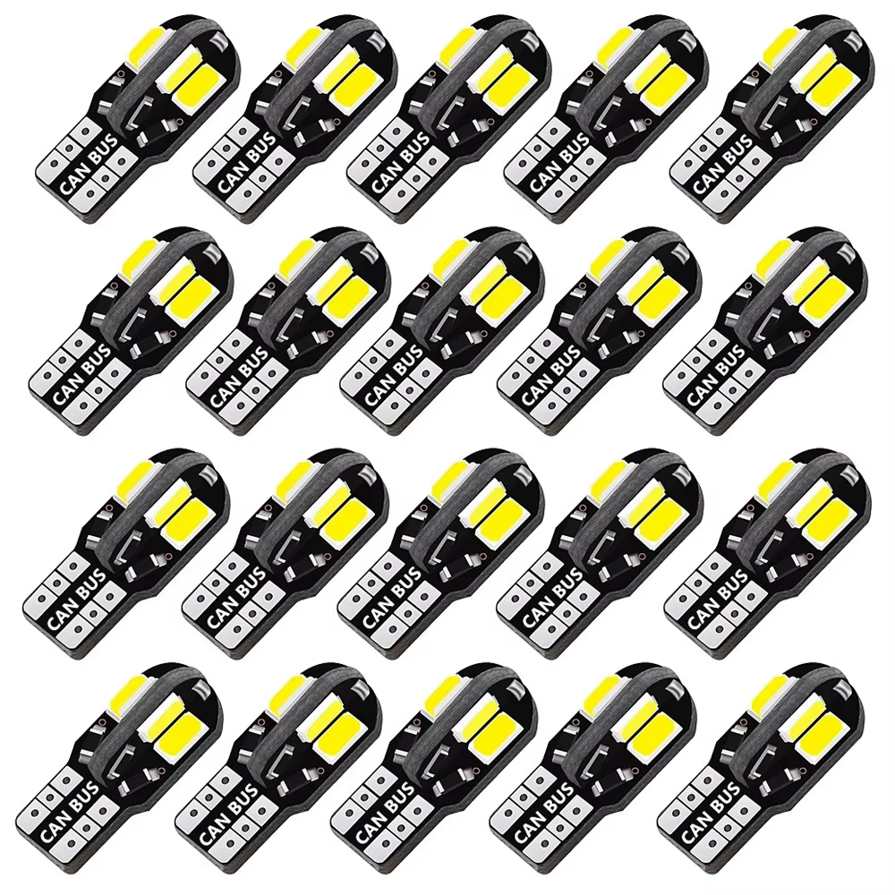 10/20 pièces W5W T10 ampoule LED Canbus 5730 8SMD 12V 6000K 194 168 LED carte de voiture dôme lumières feu de stationnement lampe de signalisation automatique