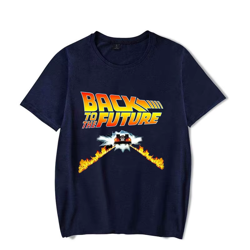 Chaud retour vers le futur imprimé t-shirts unisexe décontracté hauts été à manches courtes Harajuku