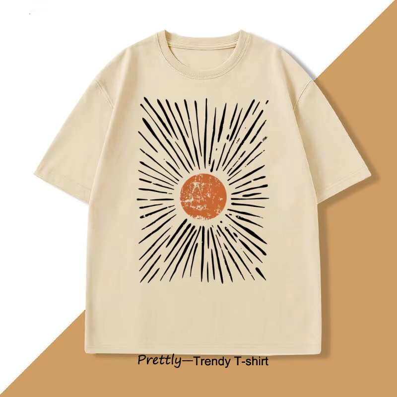 Sunburst Vintage T-Shirt hommes femmes surdimensionné
