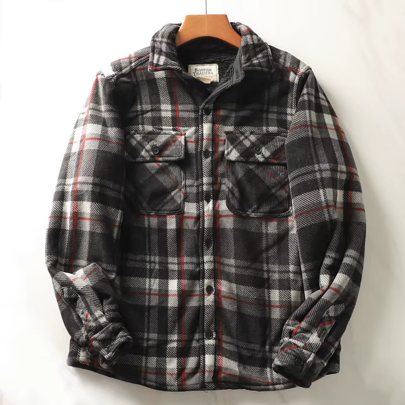 Chemise à carreaux en glouton lourd pour hommes
