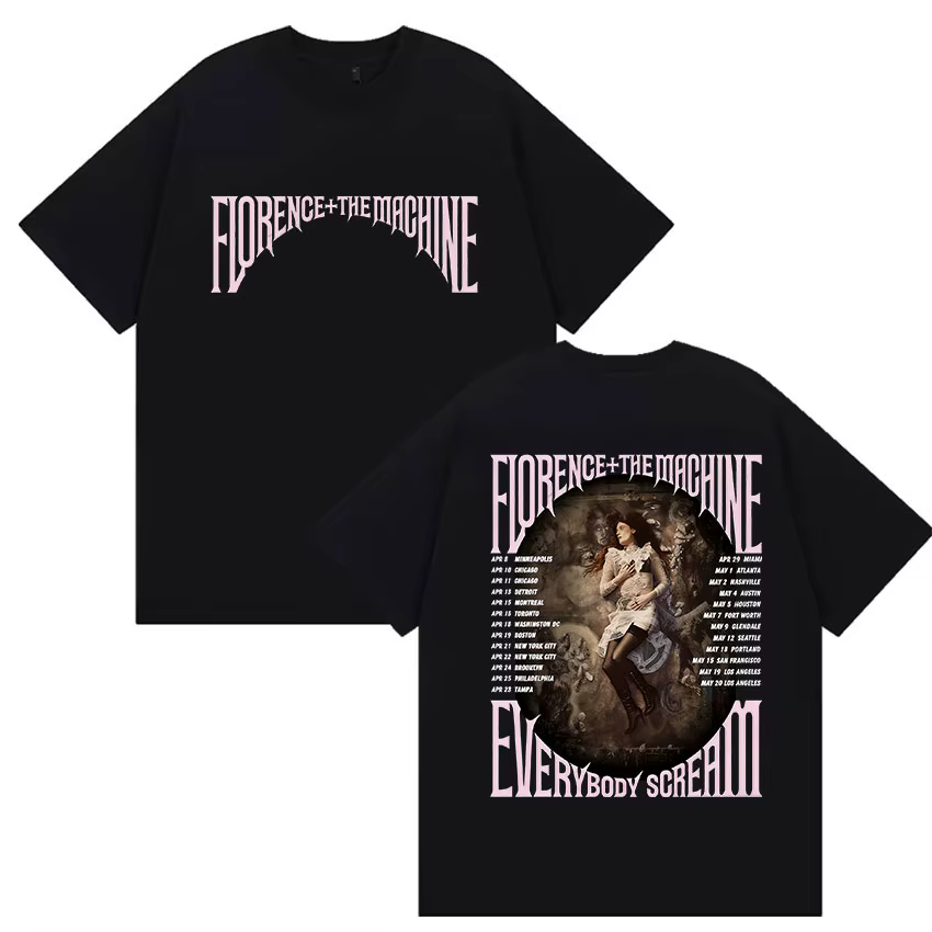 Florence + The Machine Everybody Scream Tour 2026 T-shirt graphique pour hommes et femmes