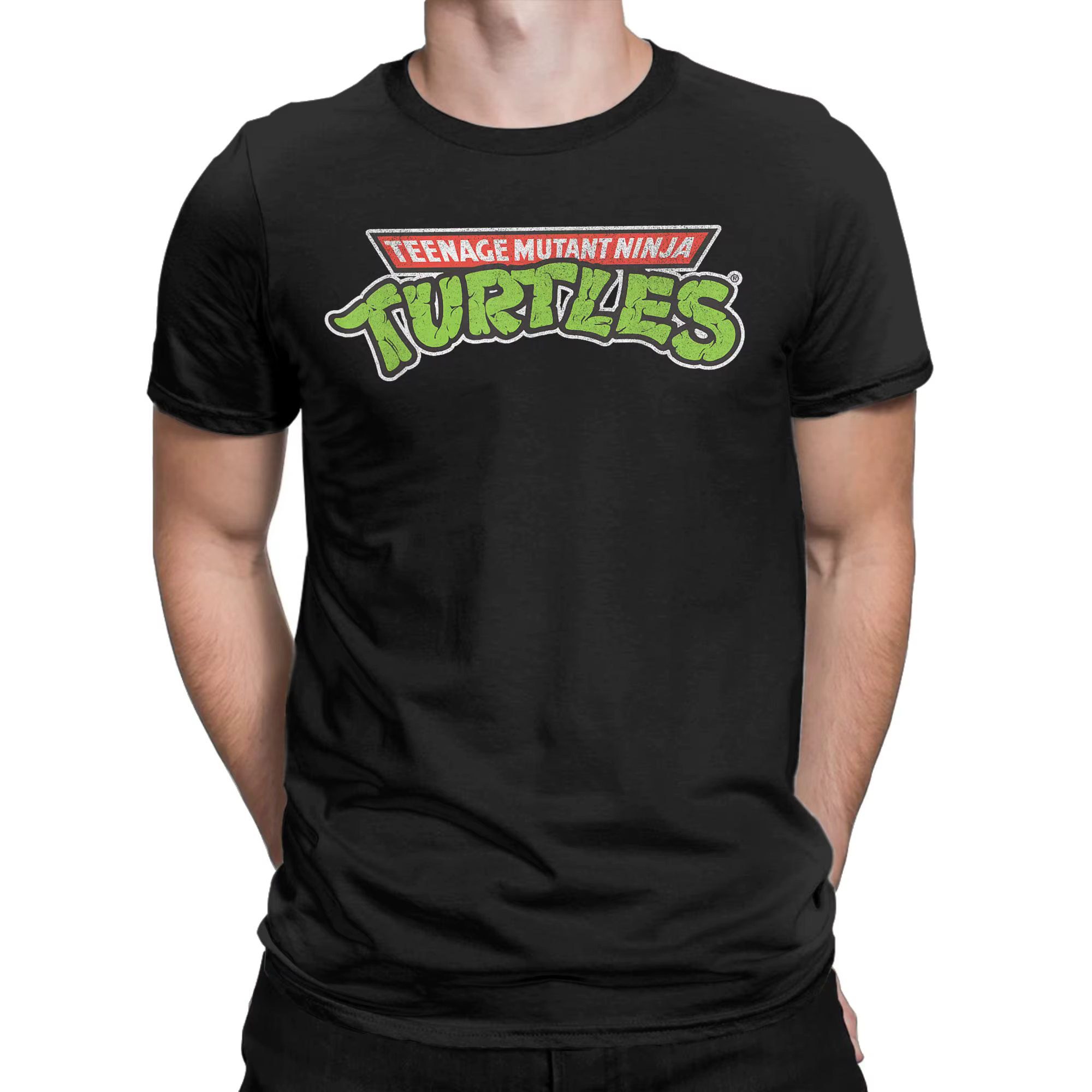 T-shirts Vintage Ninja Turtles avec logo rétro pour hommes, col rond, en pur coton, à manches courtes, vêtements cadeau d'anniversaire