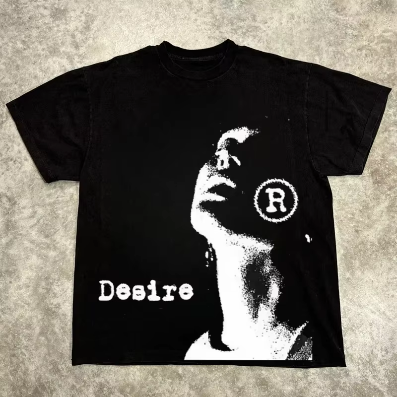 T-shirt graphique hommes femmes haut Vintage Hip Hop Streetwear surdimensionné