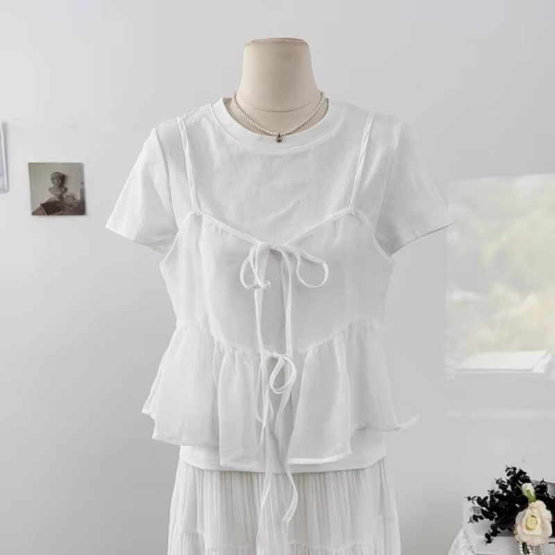 Kimtiendra mo-Gilet à lacets rose pour femmes