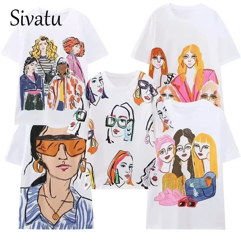 T-shirts pour femmes été 2025 Y2k Streetwear mode filles t-shirt à manches courtes col rond