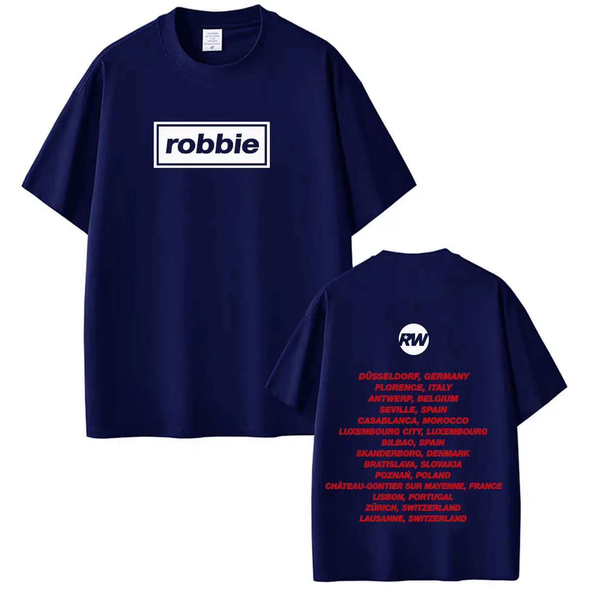 Robbie Williams BRITPOP Album 2026 Tour Print T-shirts Hommes Femmes T-shirt Mode Manches Courtes Coton Décontracté Oversize