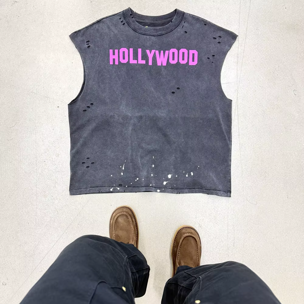 Yao mode haute rue Streetwear marque de luxe été réservoir surdimensionné ample Sport décontracté Vintage Cleanfit hauts gilet pour hommes