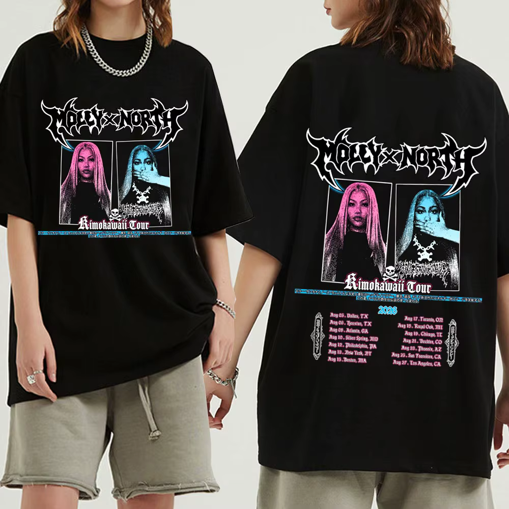 T-shirt North West Molly Santana Kimokawaii Tour pour homme et femme, chemise décontractée à manches courtes et col rond, style Harajuku