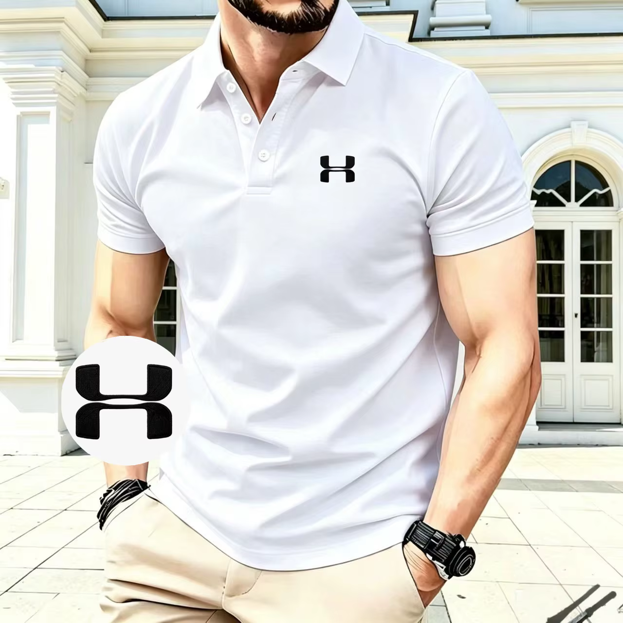 Polo brodé pour homme, collection été 2026