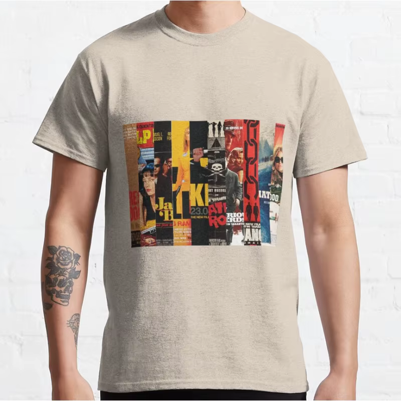 Tarantino Ten 80s film vintage Pulp fiction T-shirt à manches courtes et col rond pour hommes grande taille hauts pour adultes S-6xl