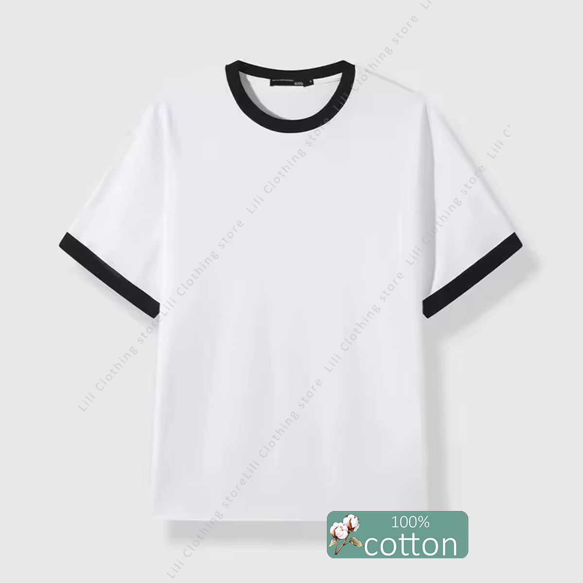 T-shirt vierge pour homme en pur coton de haute qualité