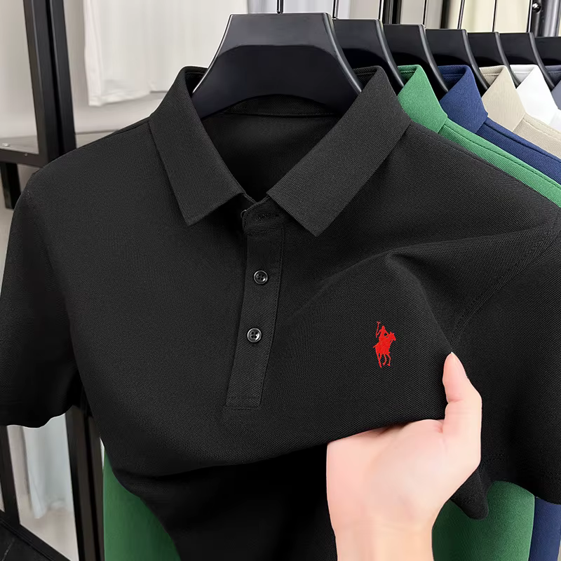 Polo Homme 100% Polyester Luxe Broderie Poney Manches Courtes Mode Été 2026 Respirant Golf Décontracté Affaires Hauts
