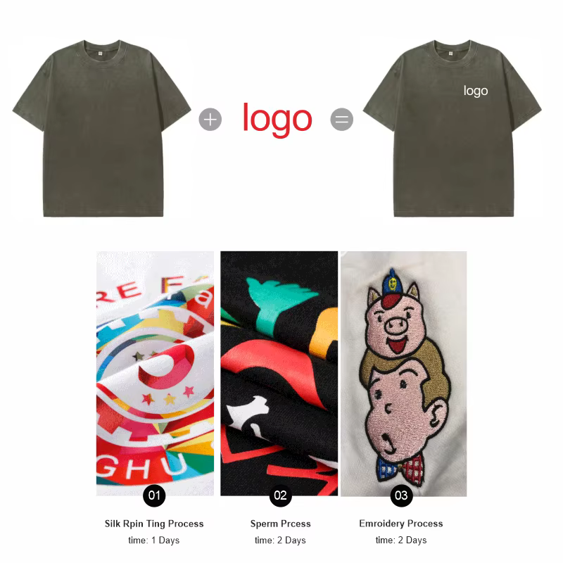 T-shirt de lavage personnalisé avec Logo imprimé