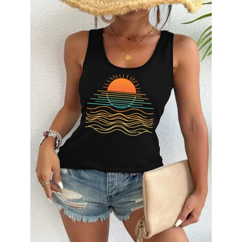 Débardeur d'été cool pour femme avec imprimé marin