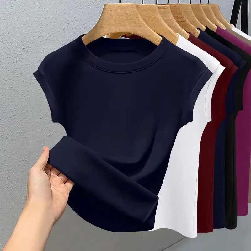 T-shirt sans manches côtelé pour femme