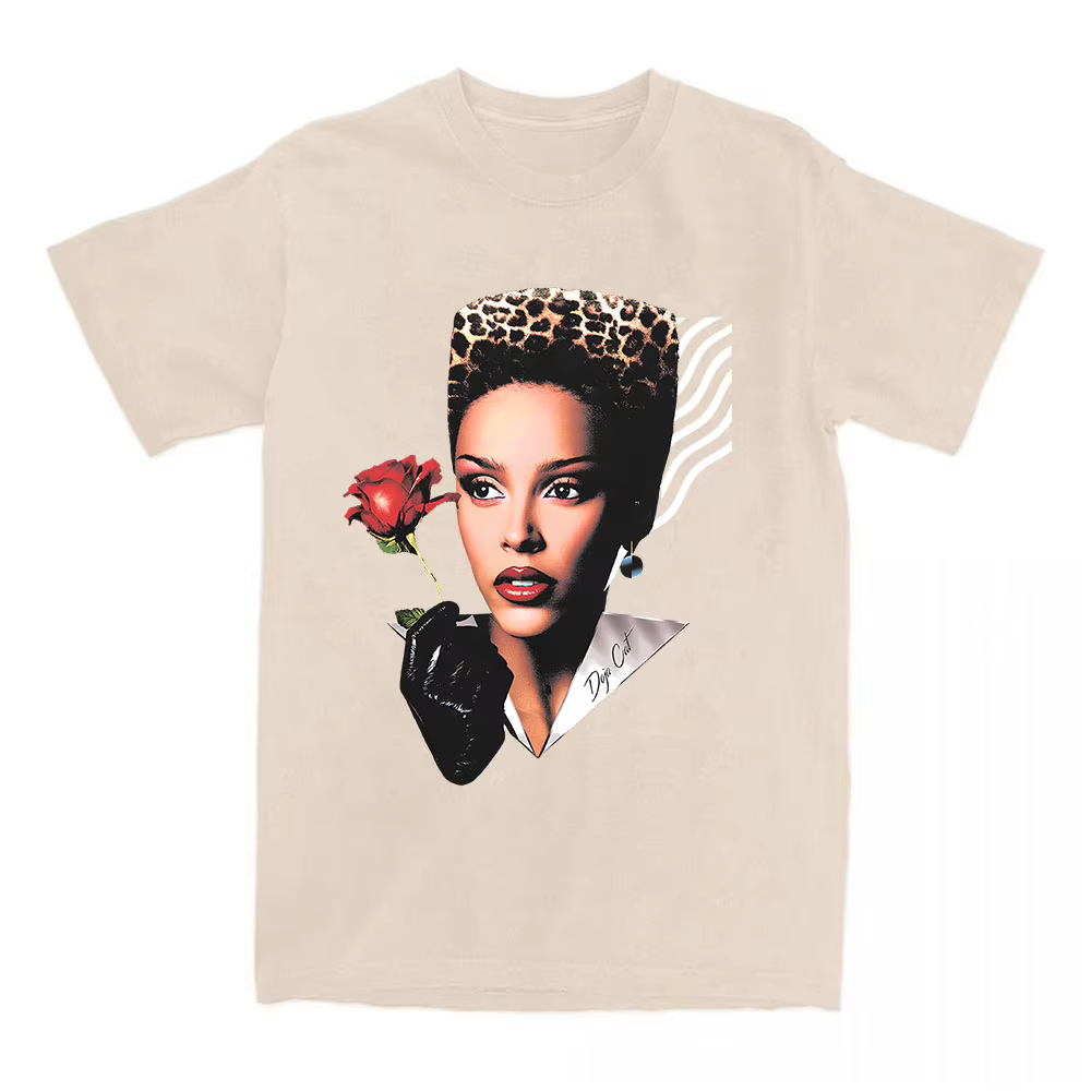 VIE GLAMOUR T-SHIRT Doja chat chanteur impression t-shirts à manches courtes coton femme