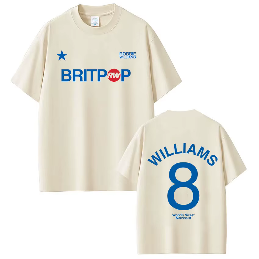 Robbie Williams Britprwp Tour 2026 T-shirts pour hommes et femmes, vêtements à la mode à manches courtes, T-shirts décontractés de haute qualité 100% coton