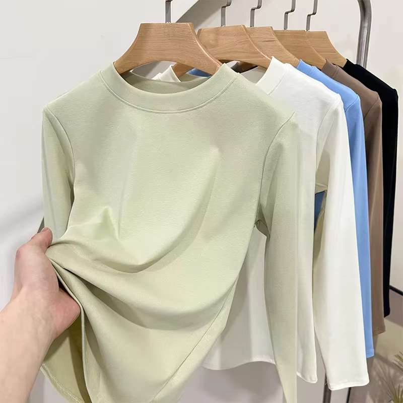 T-shirt en coton à manches longues pour femme
