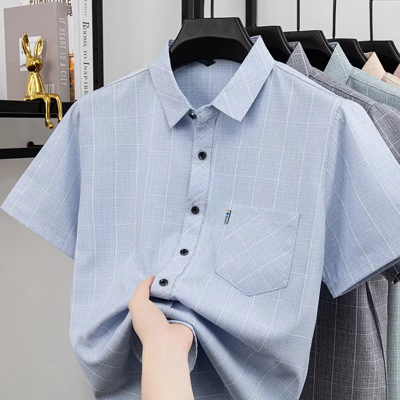 Chemises polo à motif écossais pour hommes