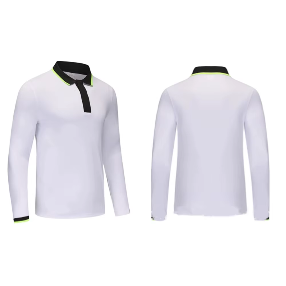 Polo de golf pour hommes pour le printemps et l'automne - Haut à manches longues extensible et à séchage rapide