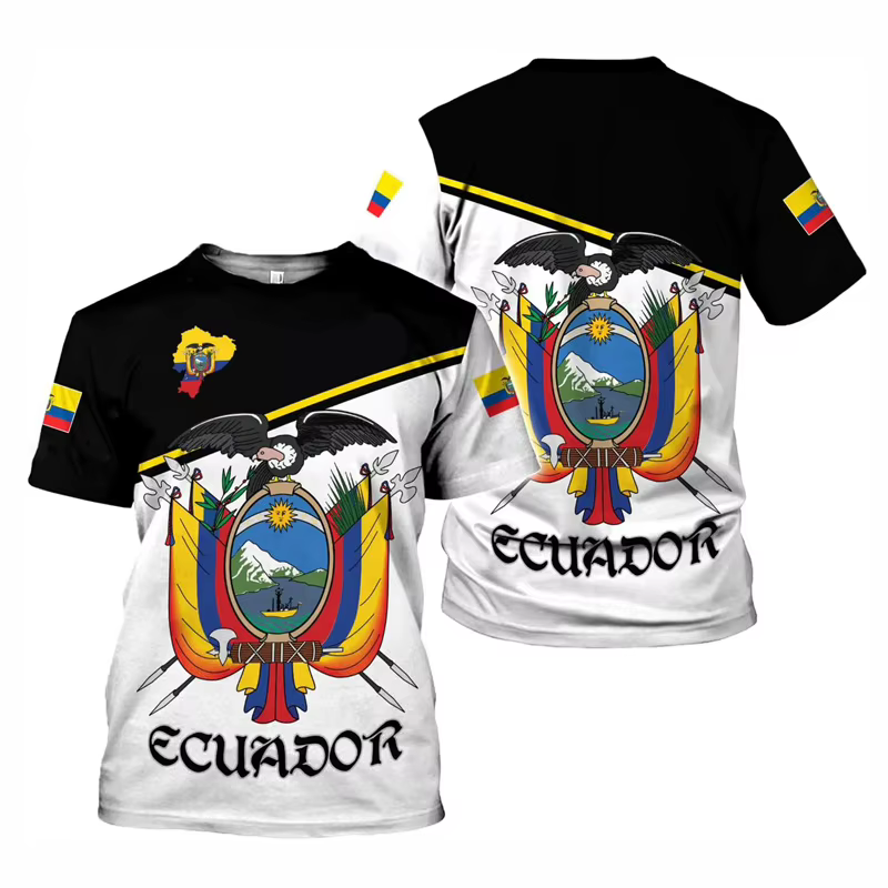 T-shirt pour homme avec drapeau de l'Équateur