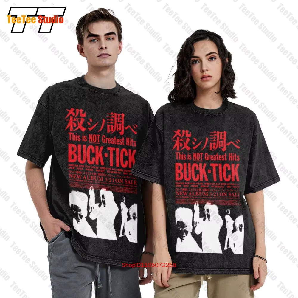 T-shirt surdimensionné vintage Buck Tick, ce n'est pas le plus grand visage complet JAWQ