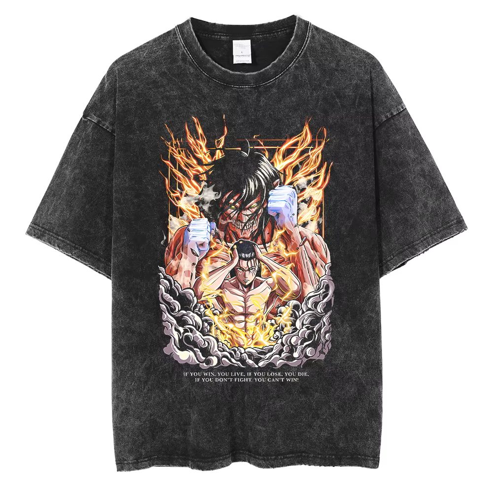 T-shirt imprimé Attack on Titan Eren Jaeger 2026 pour hommes et femmes