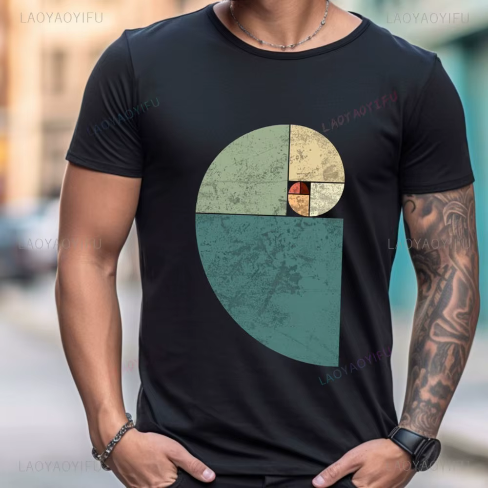 Fibonacci rapport d'or T-Shirt géométrie sacrée Science professeur de mathématiques T-Shirt Harajuku casual mode ample à manches courtes T-Shirt