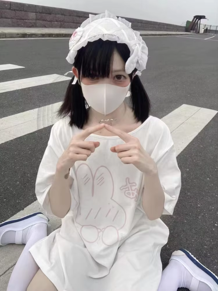 T-shirt imprimé dessin animé Kawaii pour femmes