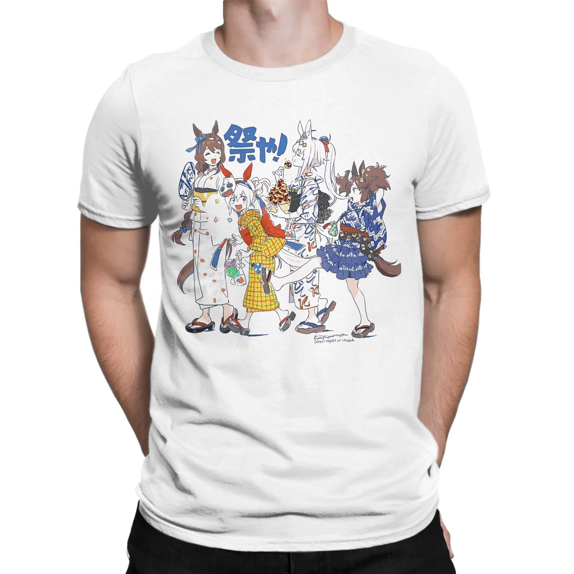 Umamusume jeu japonais T-Shirt été Vintage T-Shirts 100% coton nouveauté