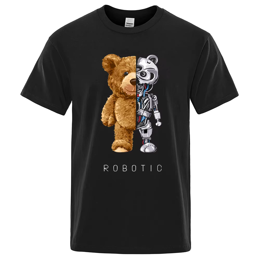T-shirt en coton Robot Bear pour hommes