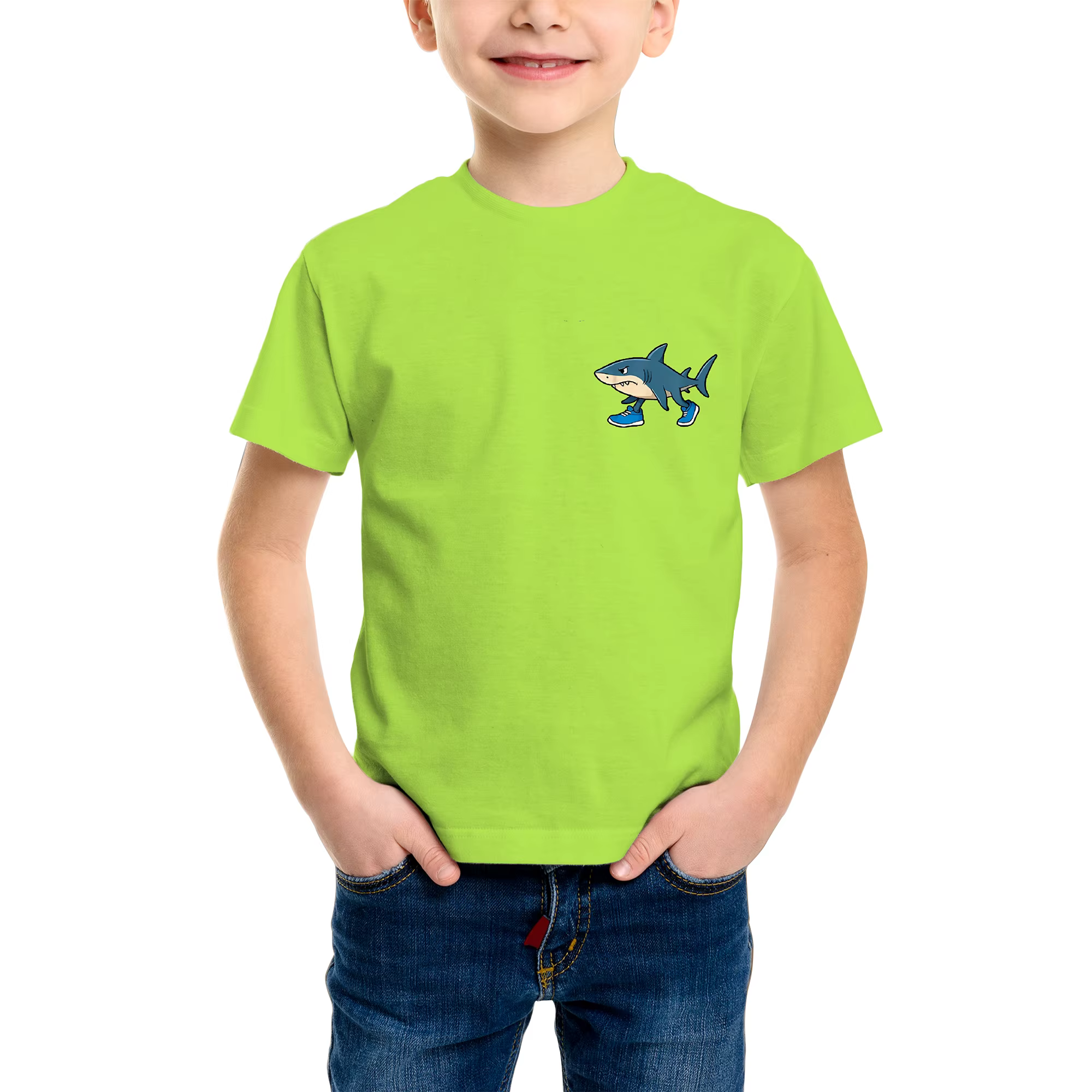 T-shirt tendance à imprimé requin 3D
