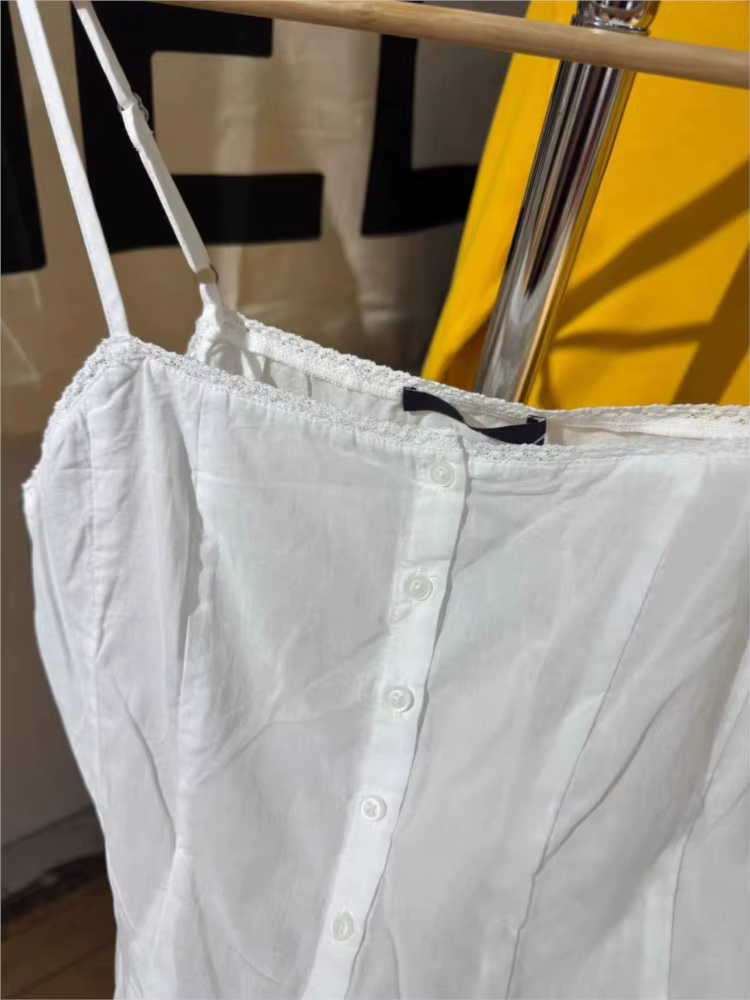 Débardeur blanc pliable en dentelle pour femmes