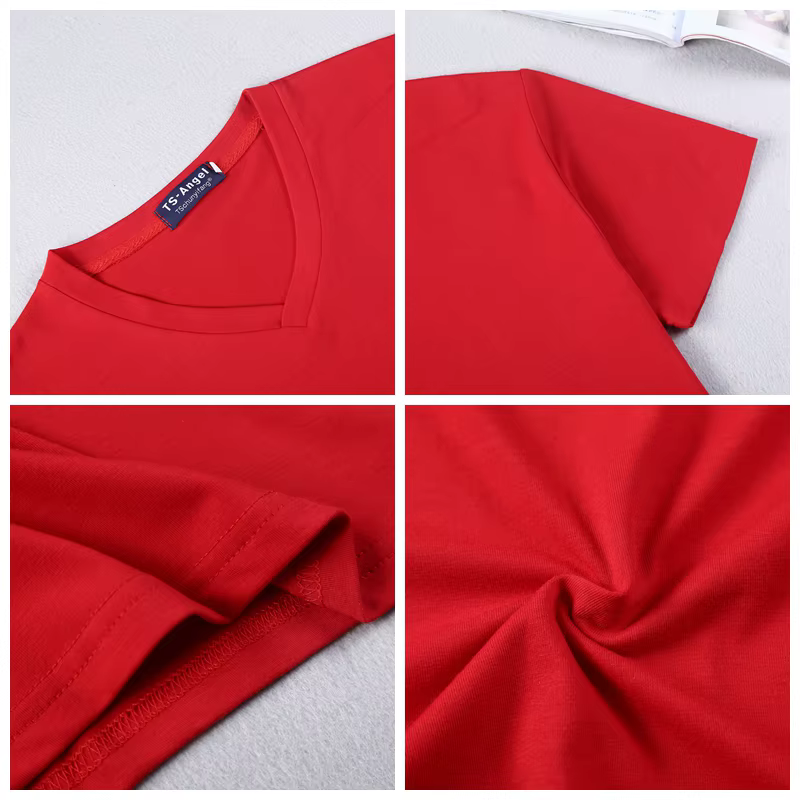 T-Shirt personnalisé col en v 100% coton, imprimé sur demande, vêtements de travail, Design, Logo de marque imprimé, vêtements d'équipe personnalisés