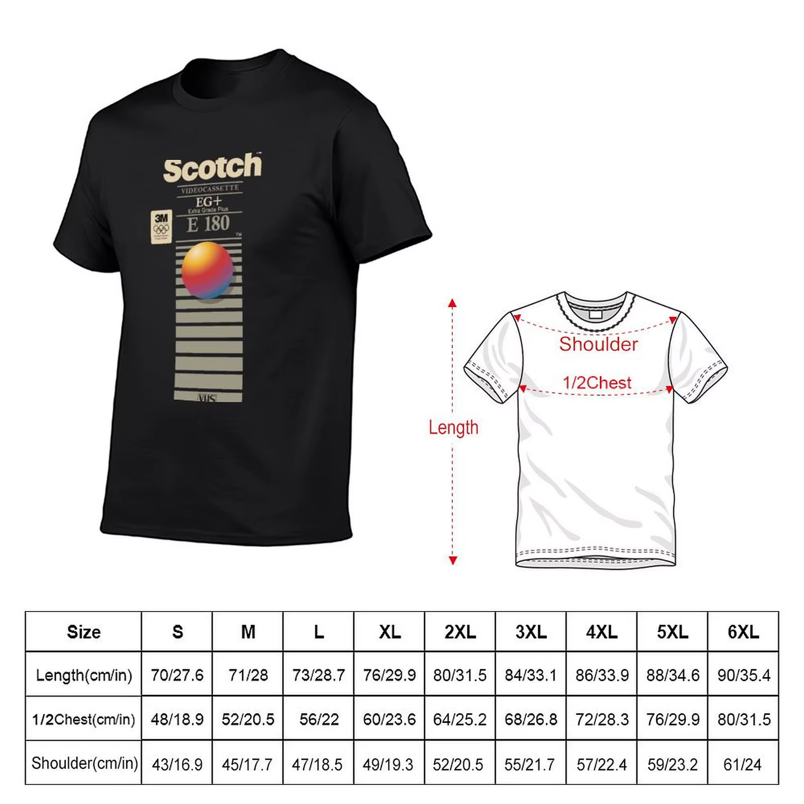 VHS Scotch E180 T-Shirt pour hommes