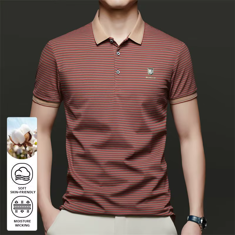 Top Grade été marque Designer polos pour hommes été dépouillé coupe ajustée à manches courtes décontracté hauts mode