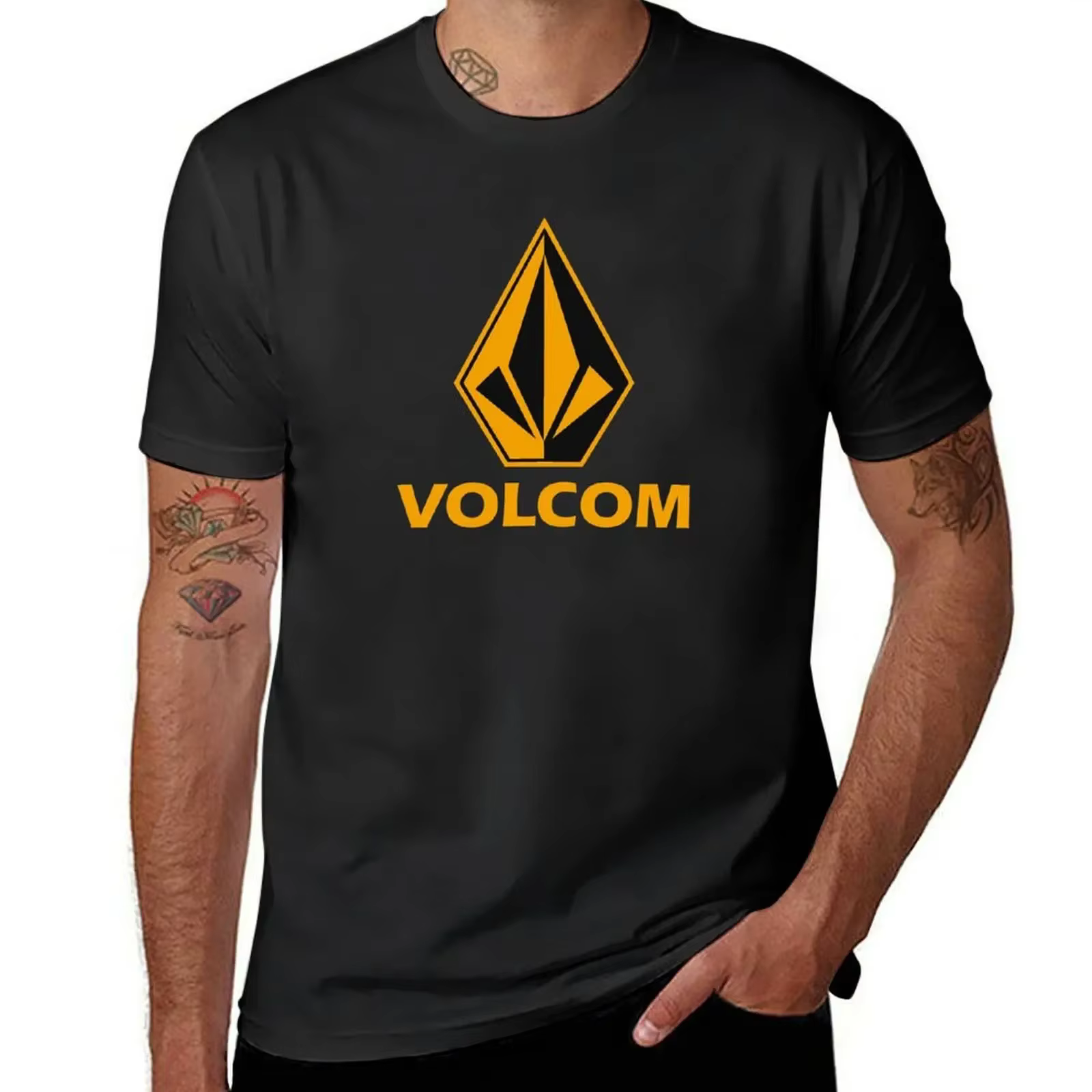 T-shirt vintage avec logo volcom pour hommes