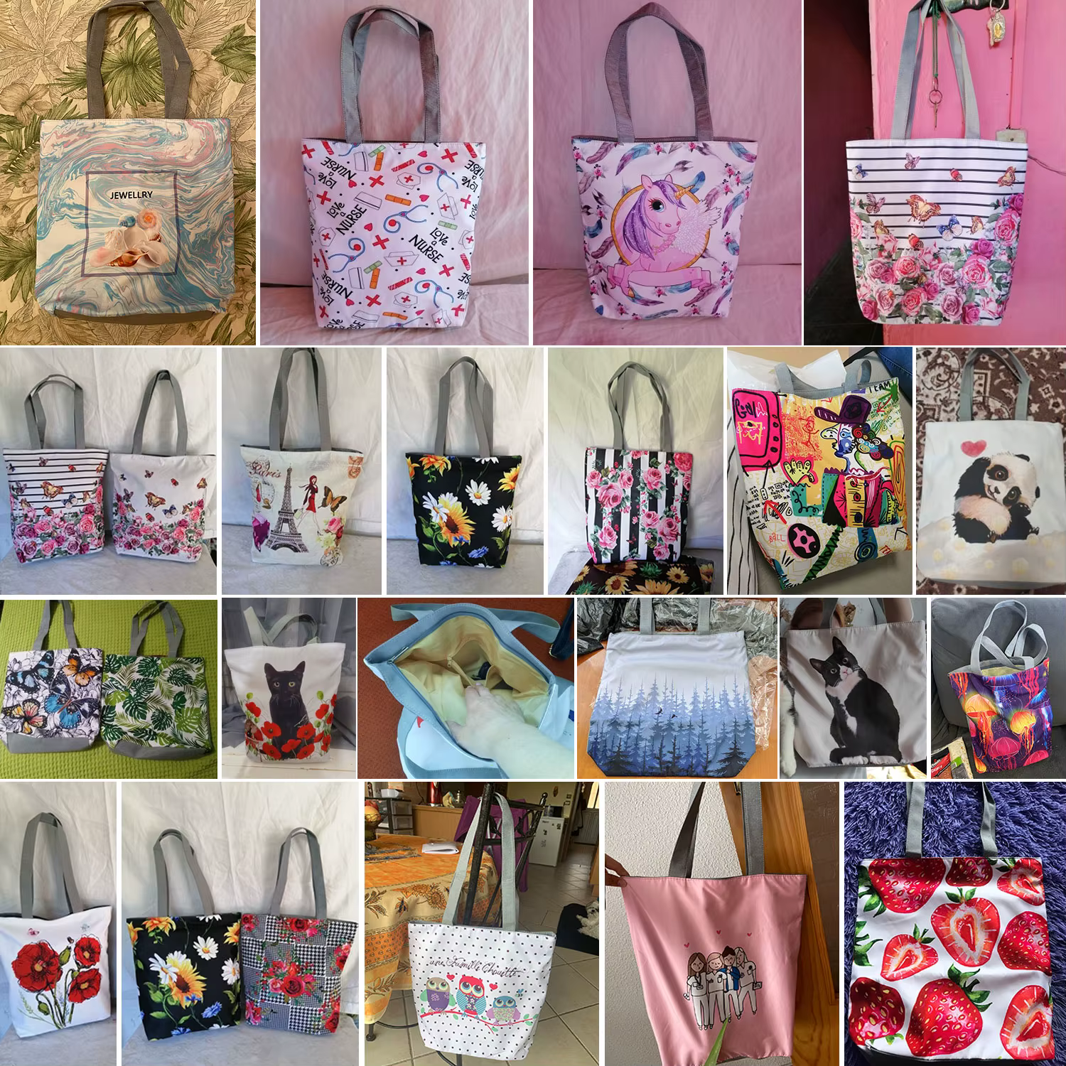Sac fourre-tout personnalisé avec logo imprimé pour femme